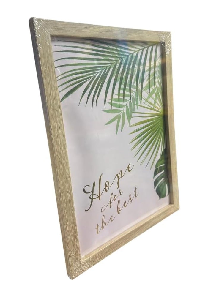 DAISO Wood Frame Interior Poster - 'Hope For The Best' Quote Print - Minimalist Wall Art - Image 2